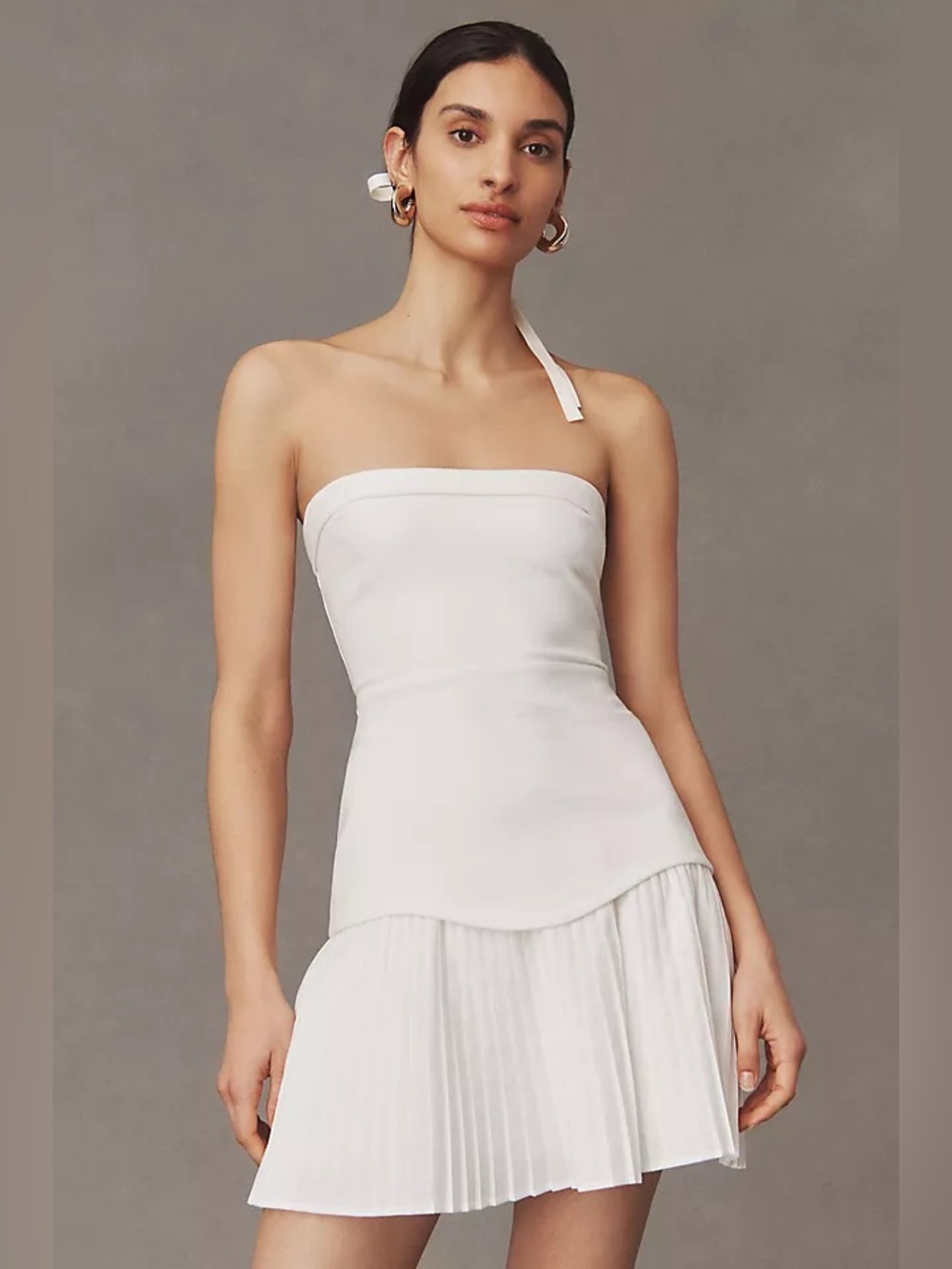 BHLDN Talia Strapless Drop-Waist Mini Dress